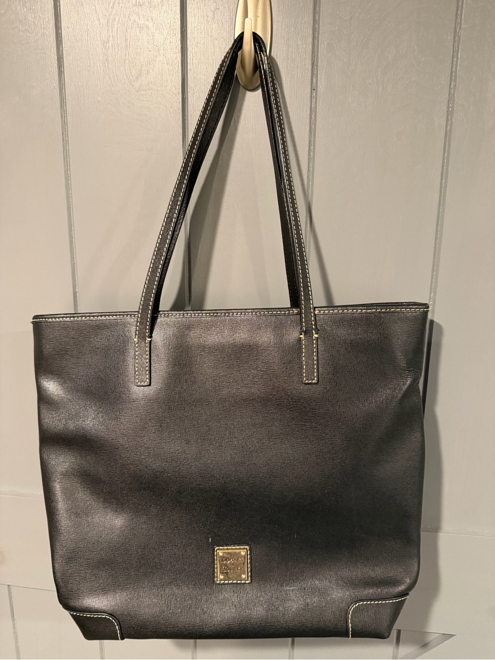 Dooney & Bourke Classic Black Leather Tote Bag